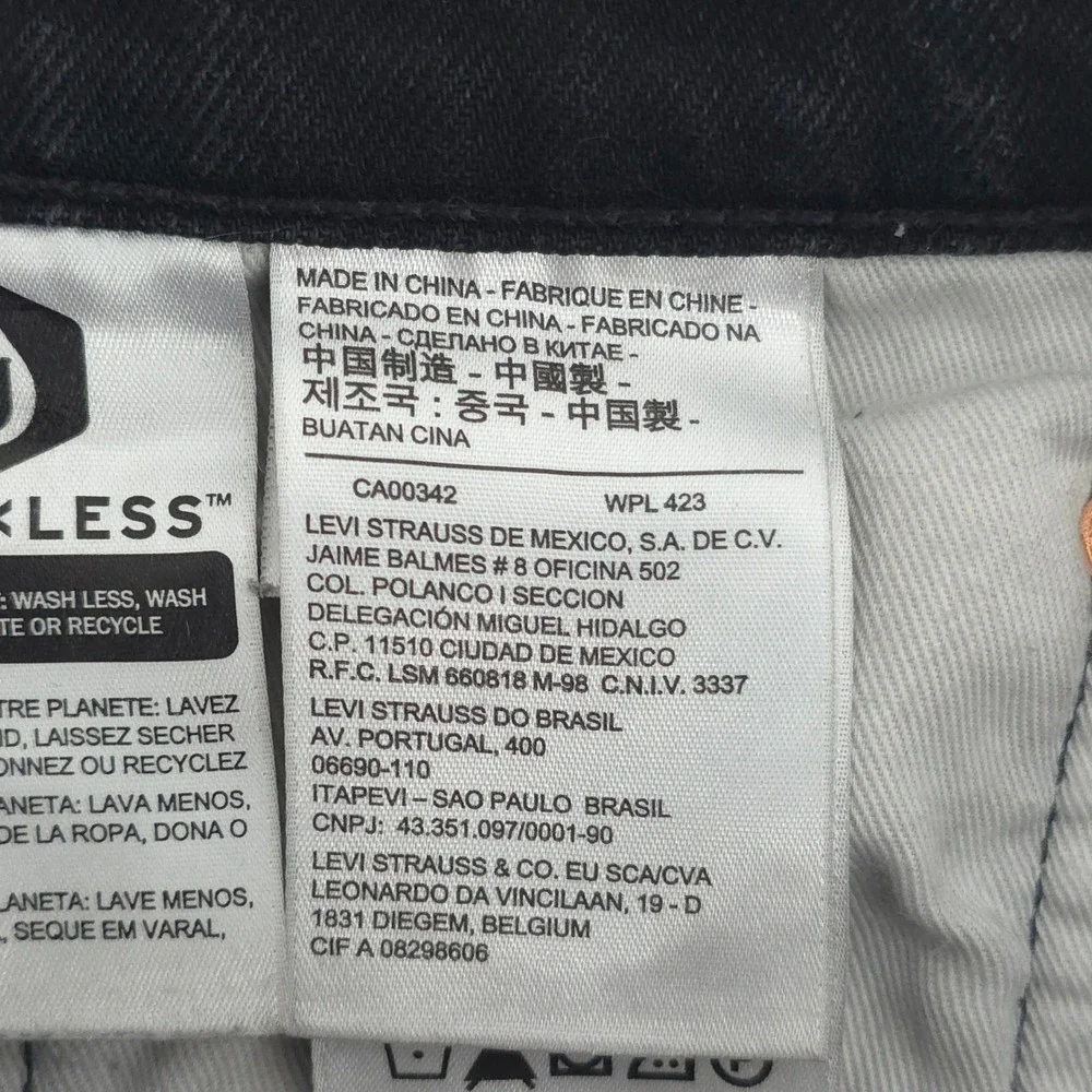 Levis Mens Jeans Lot Hi-Ball Taper 34x27.5 Black Big E Letter Logo